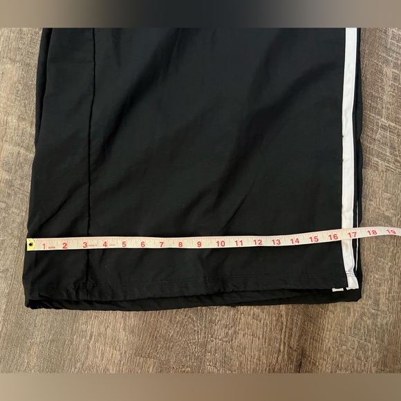 adidas Black Wide Leg Trousers with White Accents - Picture 8 of 10